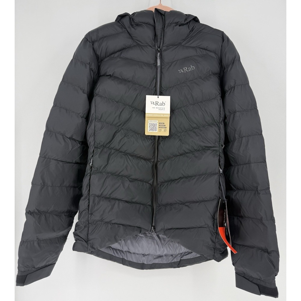 RAB Jacket Womens Med Nebula Pro Pertex Quantum Primaloft Black Hood Pocket NWT